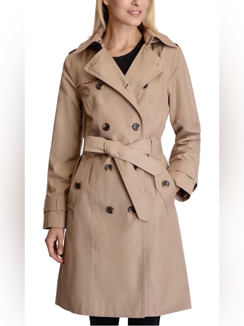 London Fog - Trench Coat Double Breasted with Belt Taupe/Khaki
